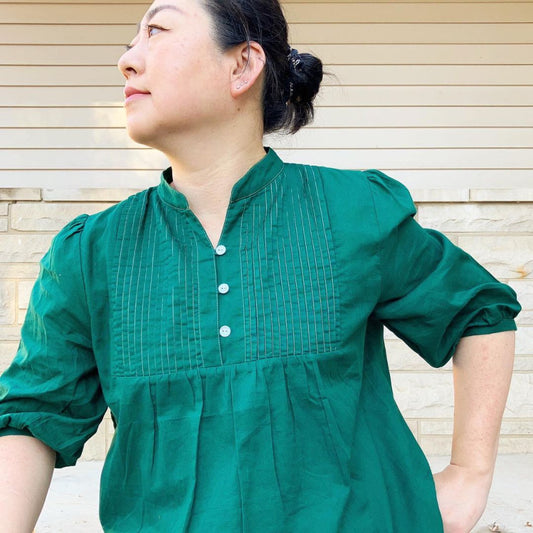 Pintucked Cotton Women's Blouse