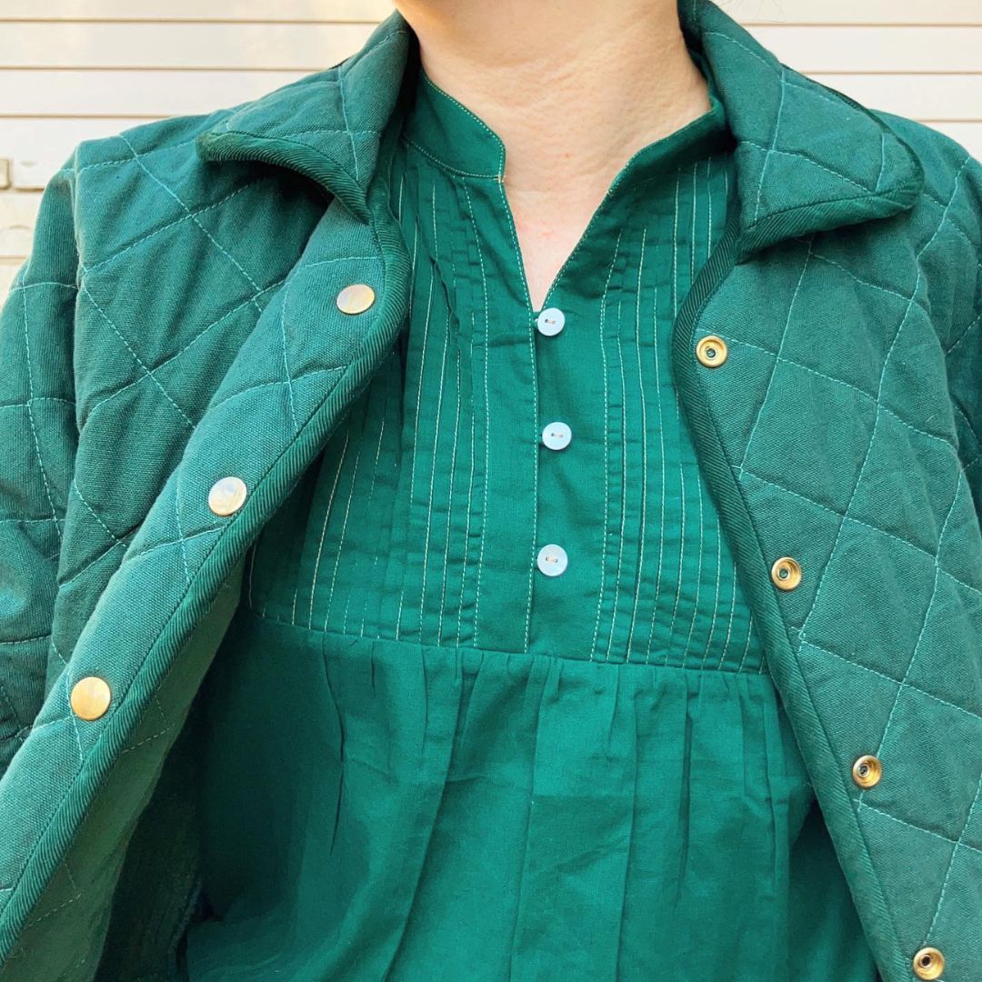 Pintucked Cotton Women's Blouse